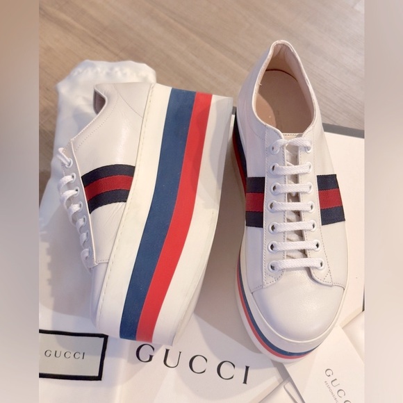GUCCI Quentin Peggy Platform Sneakers 6.5/ 36.5 - Picture 5 of 14